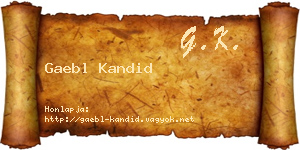 Gaebl Kandid névjegykártya